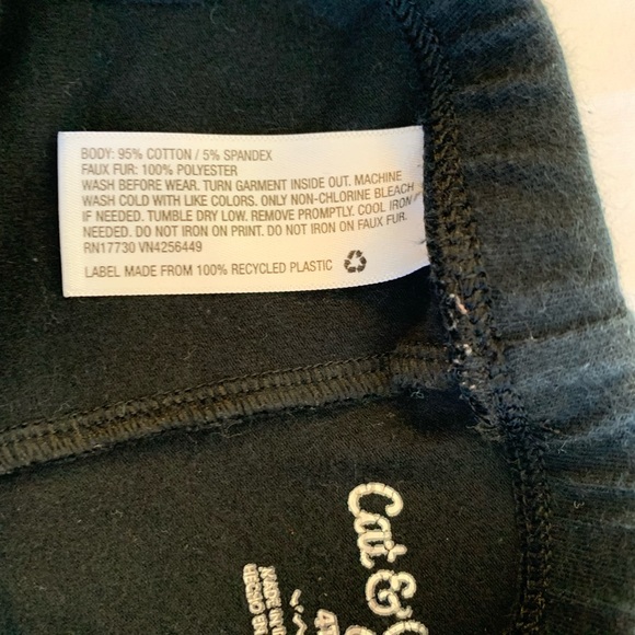 Girls size 4T black leggings with “fur” muff at the end of each leg winter - Picture 5 of 5